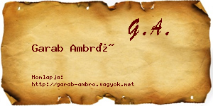 Garab Ambró névjegykártya